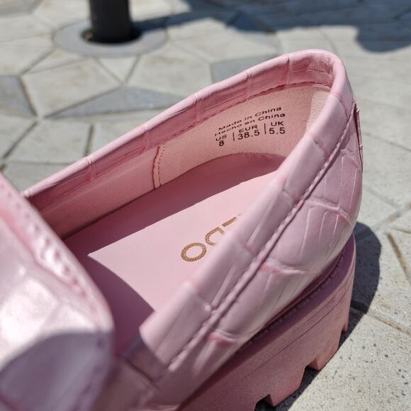 Aldo Tobey Croc Print Faux Leather Loafers 8 - Picture 6 of 11